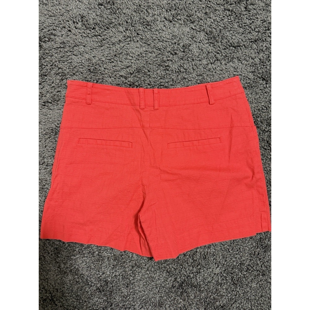 Elevenses (Anthropologie) Cotton blend shorts Coral/Hibiscus Color Sz. 4 - Picture 6 of 7